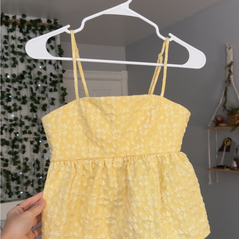 Yellow Floral Embroidered Top